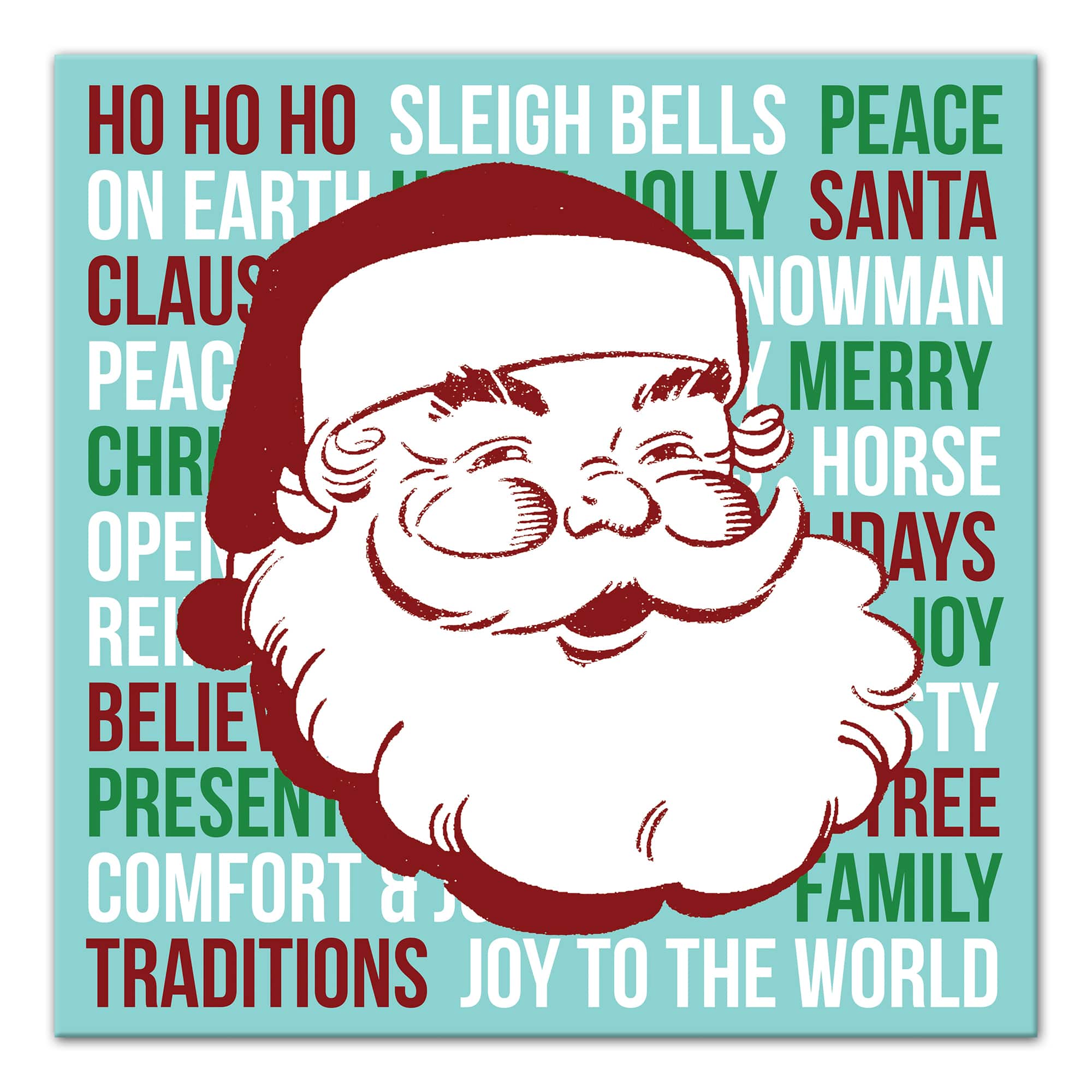 16" x 16" Retro Santa Canvas Wall Art